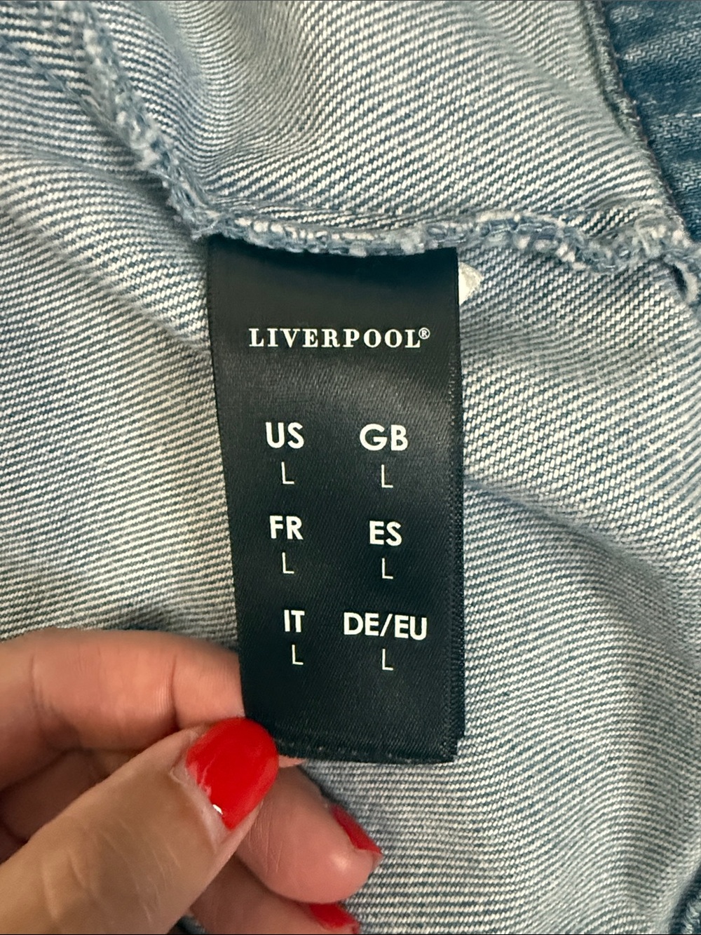 Liverpool Oversized Denim Jacket Size Large 100% Cotton Vintage Wash - Picture 4 of 10